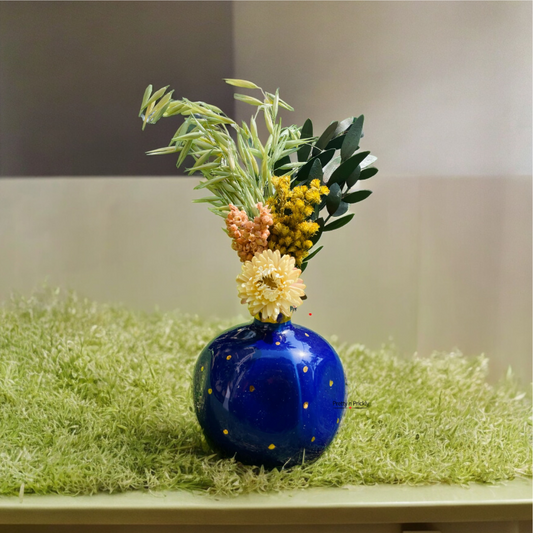 Minis with Pome Vase: Dried and Preserved flower arrangement