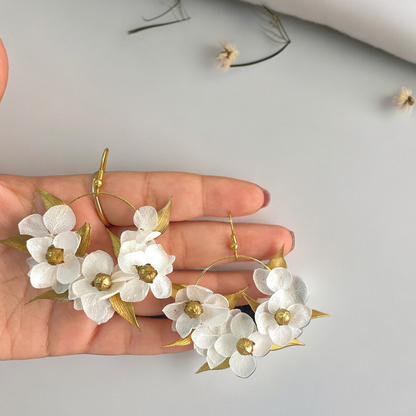 Ahana: Dried and Preserved flowers hoop earrings